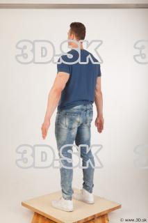 Whole body blue tshirt light blue jeans of Andrew 0004